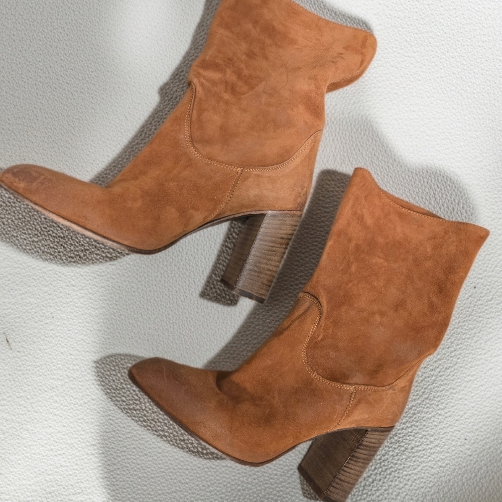 Free People Brown Suede Heeled Boots